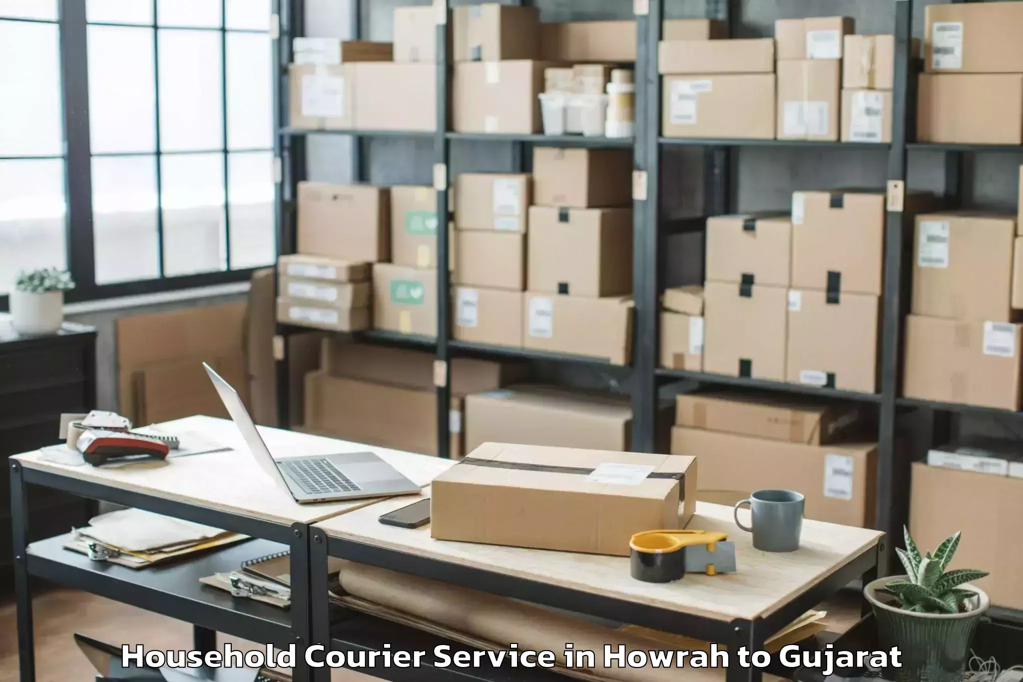 Easy Howrah to Tharad Household Courier Booking